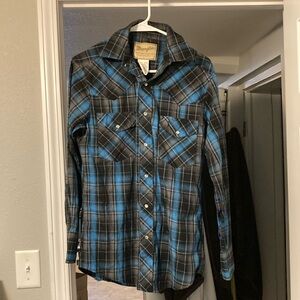Wrangler Plaid Snap Shirt men’s small